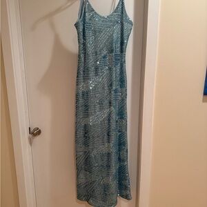 Anthropologie Let Me Be Scoop-Neck Deco Shine Sequin Dress